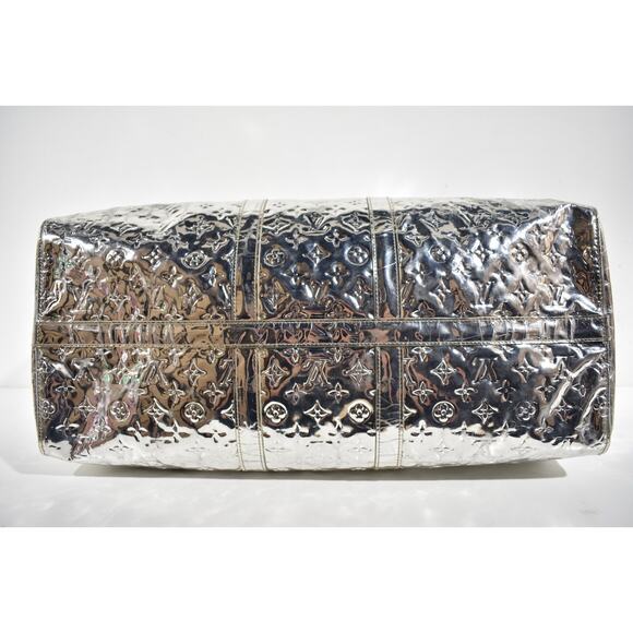 Louis Vuitton Keepall 55 Monogram Miroir Silver Mirror Weekend Travel Duffle Bag - Picture 14 of 16